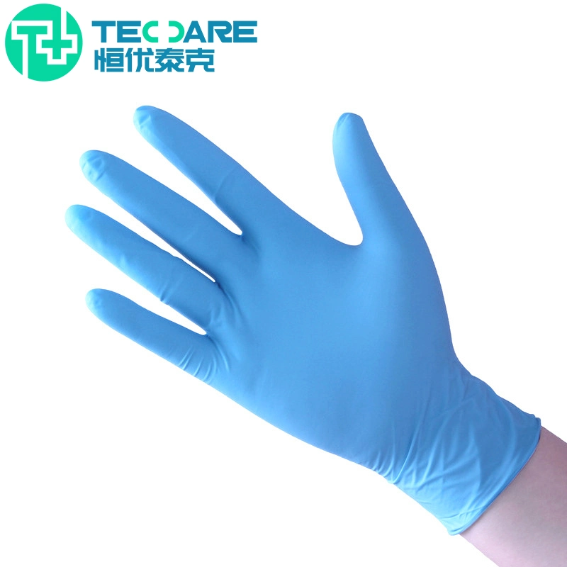 China Wholesale Disposable Safety Protective Powder Free Nitrile Gloves with En374